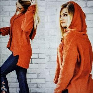 Very J Rust chenille hoodie